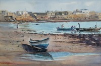 Momin Waseem, 14 x 21 Inch, Water Color on Paper, Seascape Painting, AC-MW-043